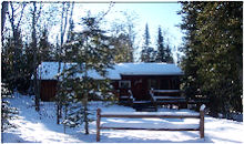 Winter exterior view, Echo Trail cabin